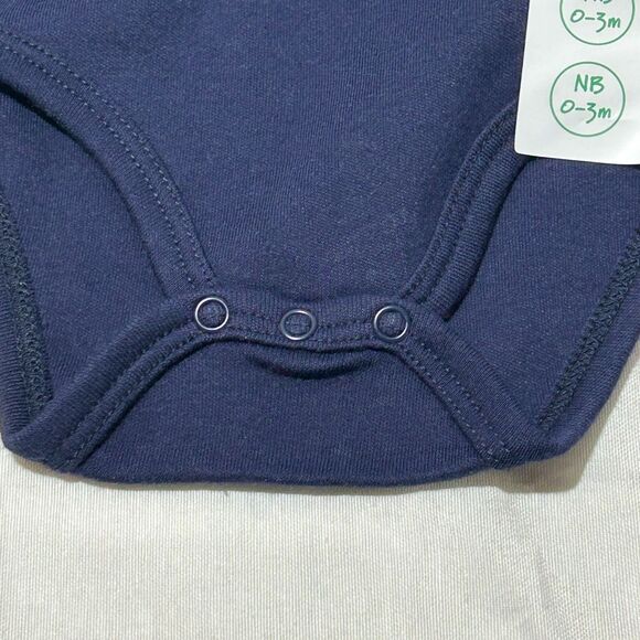 Dot & Zazz Baby Boys "Earning My Stripes" One Piece Tiger Blue Button NB 0-3 Mth - Picture 4 of 6